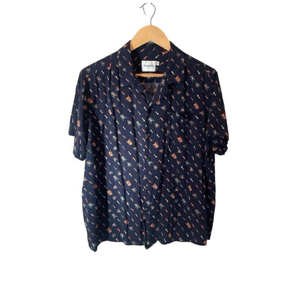 Goodfellow & Co Men XL Button Down Shirt Pool Party Swim Novelty Print Shirt